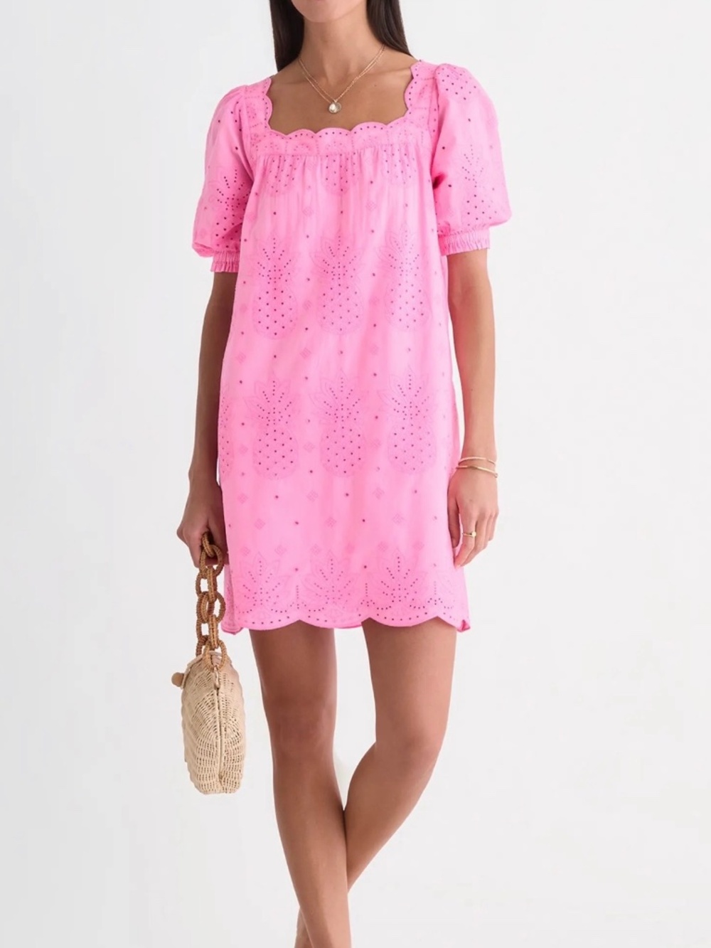 Vineyard Vines Serena Eyelet Neon Bloom 100% Cotton Dress Size Large